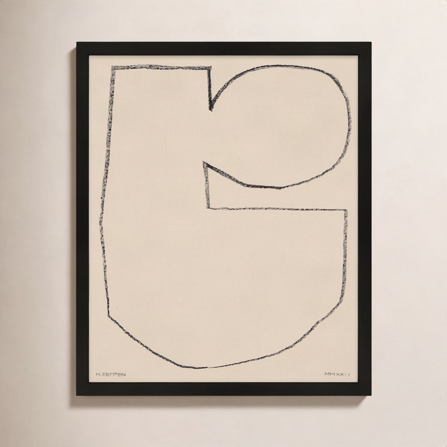 Freya "Outlines 5" Print, Black Framed, 24" W x 30" H