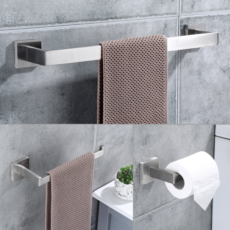 Ensemble de quincaillerie murale 3 pièces pour salle de bain, Noir mat