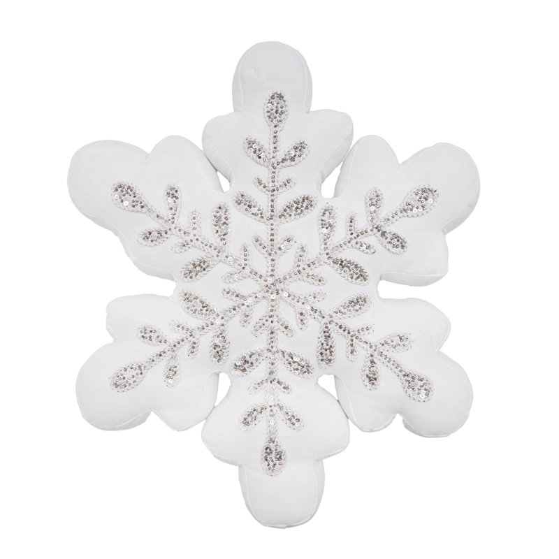 18" x 16" Sparkle Snowflake Throw Pillow