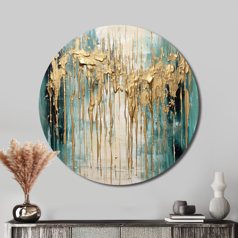 Chester - art abstrait en métal rond, H 23 po x l 23 po