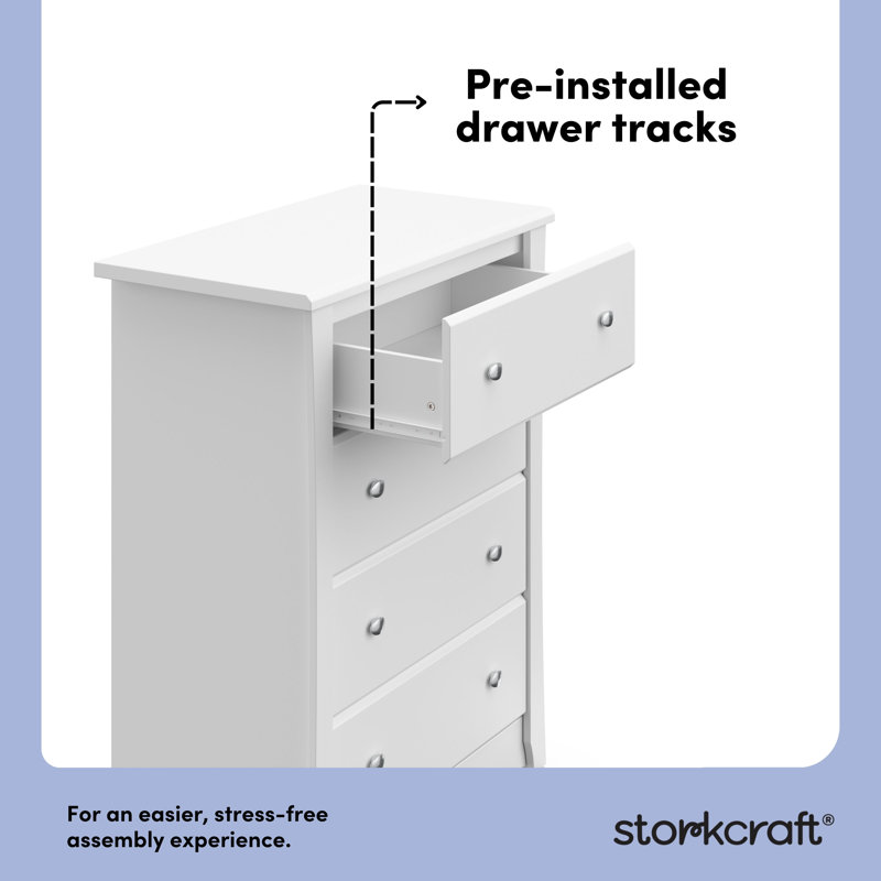 Crescent 4 Drawer Chest, White