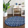 Glam Navy Blue Silver Area Rug