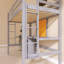 Lit mezzanine en bois avec tableau d'écriture-1060987375-1060987374