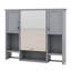 Armoire de salle de bain avec miroir, armoire à pharmacie murale avec tablettes ouvertes, armoire à pharmacie avec 2 barres à serviettes-296780986