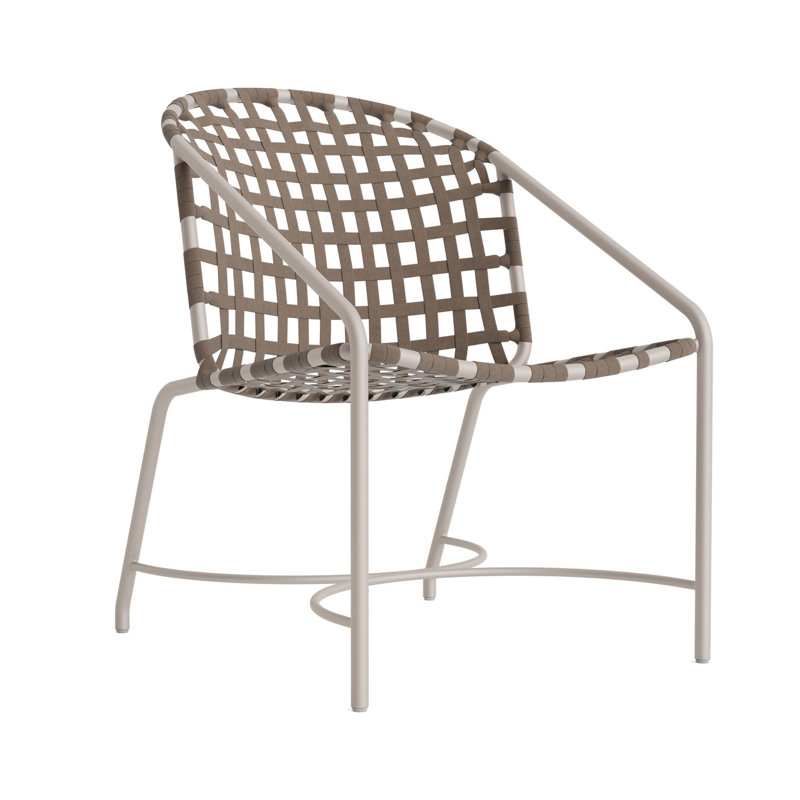 Kantan Outdoor Lounge Chair, Mica/White Suncloth Lace