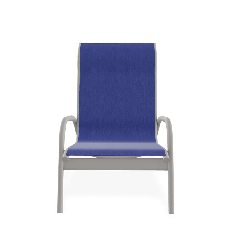 Gardenella Patio Chair, Atlantis Royal Blue Sunbrella®, Warm Gray