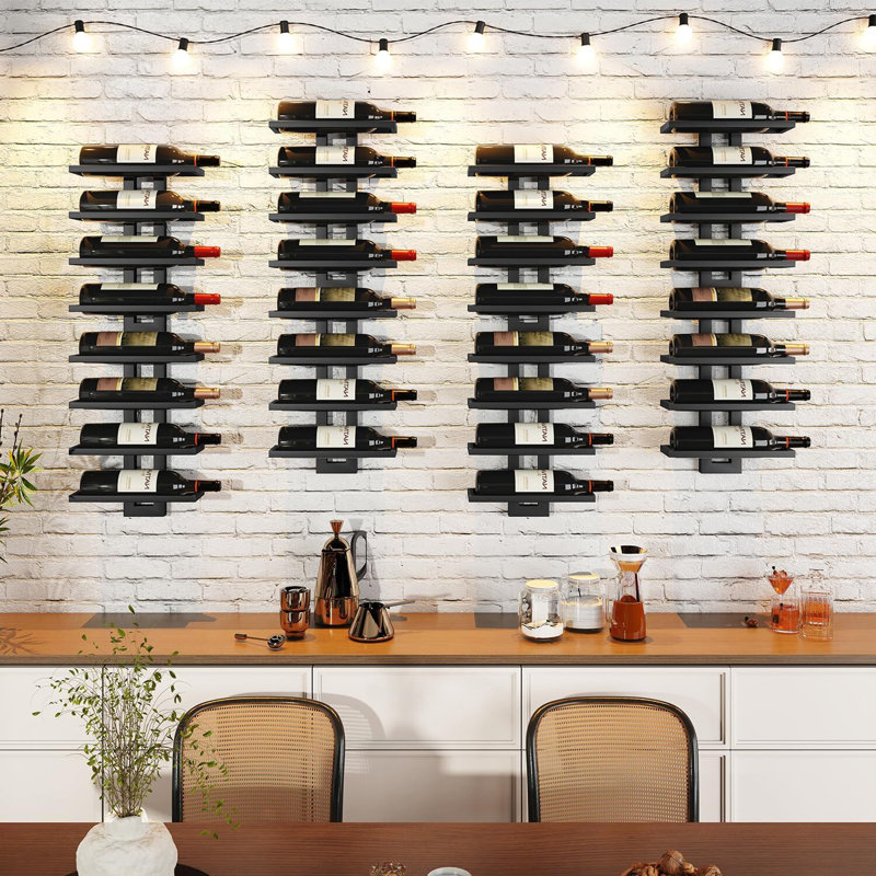 Wall Mounted Wine Bottle Rack Black