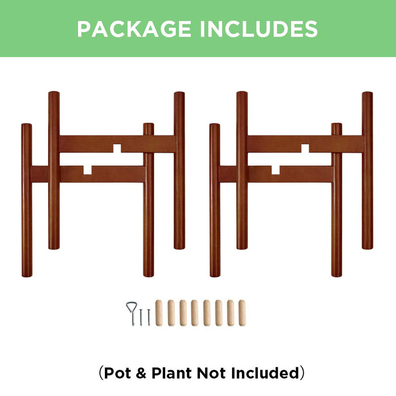 Support pour plante en bois massif à multiples niveaux Moeleti, Brun