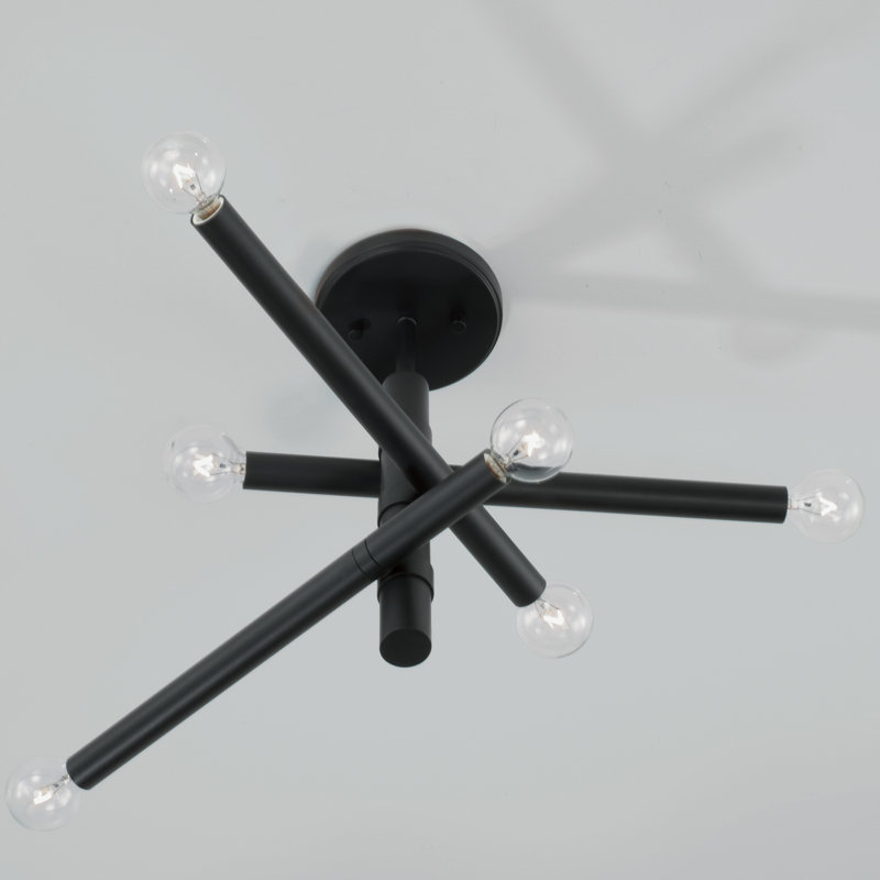 Zane Semi Flush Mount, Matte Black