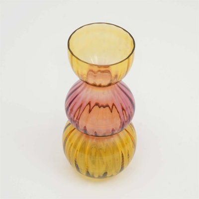 Vase décoratif décoratif brillant avec verre sarcelle et transparent, fabriqué à la main pour une élégance unique et une décoration polyvalente