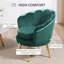 Fauteuil club de loisirs moderne en tissu de velours avec pieds dorés