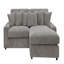 Canapé modulaire réversible en velours côtelé gris Tavia avec 6 coussins