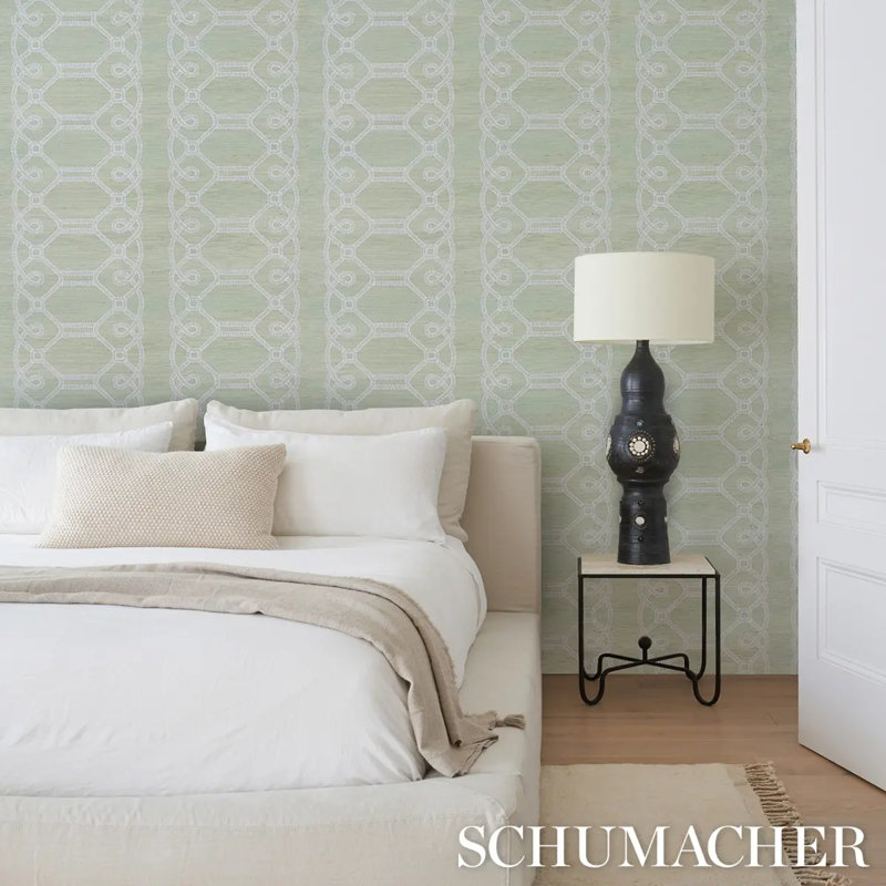 Ziz Embroidered Sisal Wallpaper, Mineral