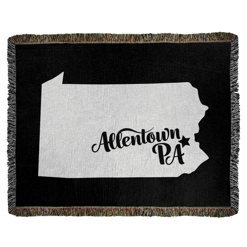 Jeté en coton tissé allentown pennsylvanie, l 37 po x L 52 po, Noir