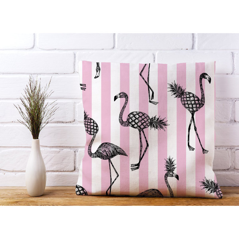 Gatwick PINEAPPLE FLAMINGO Square Throw Cushion