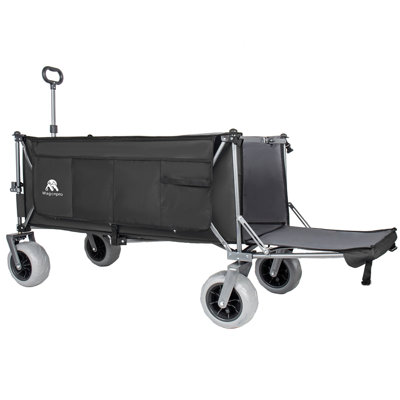 Très grands wagons de plage utilitaires très longs de 67 po avec hayon ouvert et roues tout-terrain, capacité de 500 lb, cadre ultra-stable breveté, aucun assemblage requis
