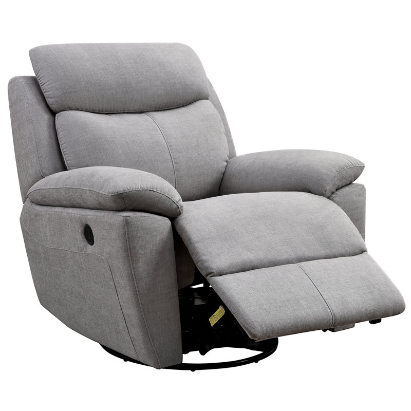 Classic Oversized Electric Power Recliner Chair, ,Equipped With USB Charging Connector With Overstuffed Cushion And Back, Soft Fabric Adults Single Recliner Sofa For Living Room