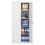 Armoire de rangement haute avec 2 portes et 4 cloisons pour séparer 5 espaces de rangement, conception maison / bureau-1186881735