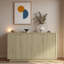 Buffet moderne cannelé avec tablettes réglables et poignées en métal-2107002604