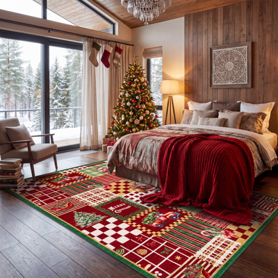 Rectangle Patchwork Washable Area Rug