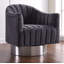Fauteuil d'appoint pivotant en velours Farrah-30980283-30980287