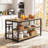 63" Industrial Kitchen Island With Storage Shelves For Kitchen Dining Room