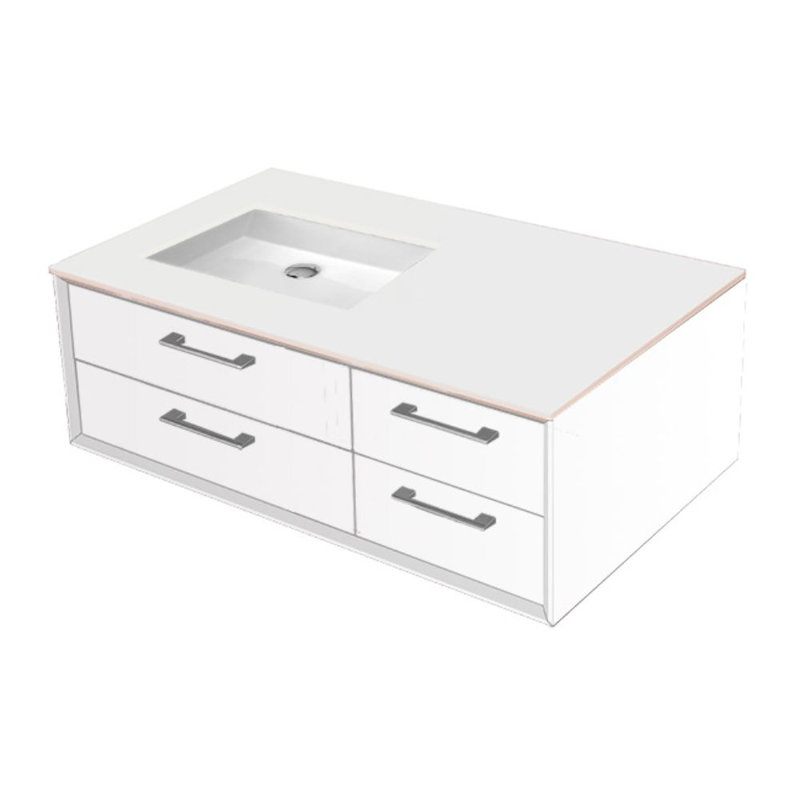 Gemelli 36'' W Vanity Top, Satin White