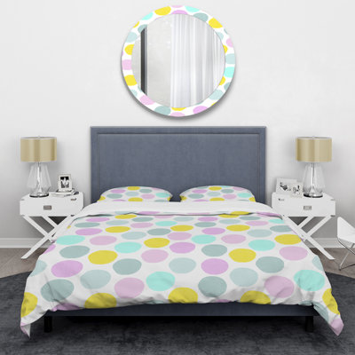 Multicolor Circle Pattern Polyester Dots Duvet Cover