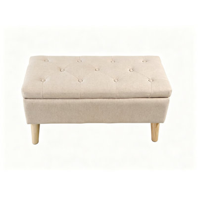 Banc de rangement avec repose-pieds, repose-pieds carré pour rangement supplémentaire, repose-pieds rembourré et banc de bout de lit, parfait pour le salon, la chambre à coucher, le salon, la détente