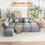 Canapé-lit modulaire en chenille en U 139,4 po, canapé modulaire 9 places avec méridienne et repose-pieds avec rangement, gris
