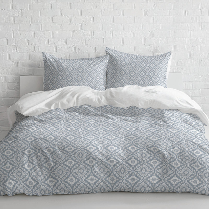 Talia Small 3- Piece Comforter Set, Denim Blue, King Comforter + 2 King Pillowcases