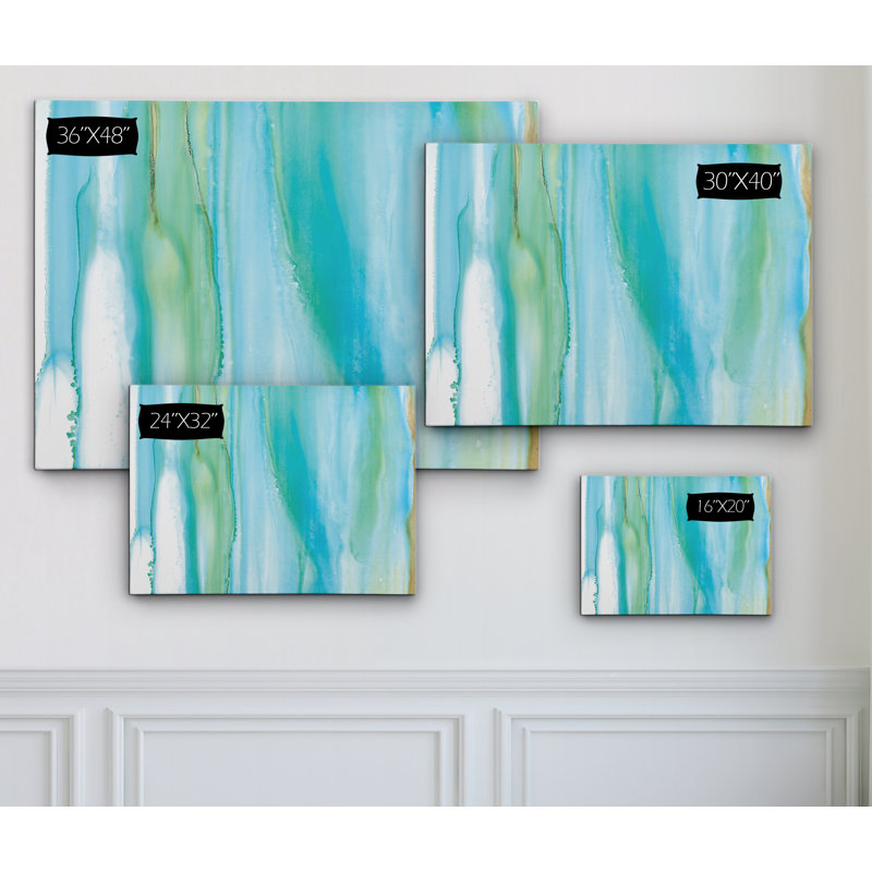« côtier abstract i », reproduction de peinture à l’aquarelle sur toile, H 16 po x l 20 po x P 1,5 po