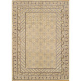 Khotan Wool Southwestern Area Rug in Ivory/Gray/Beige
