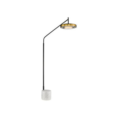  Lampe sur pied à DEL avec base en marbre et abat-jour en verre Lampadaire | Haut cadre en acier pour le salon