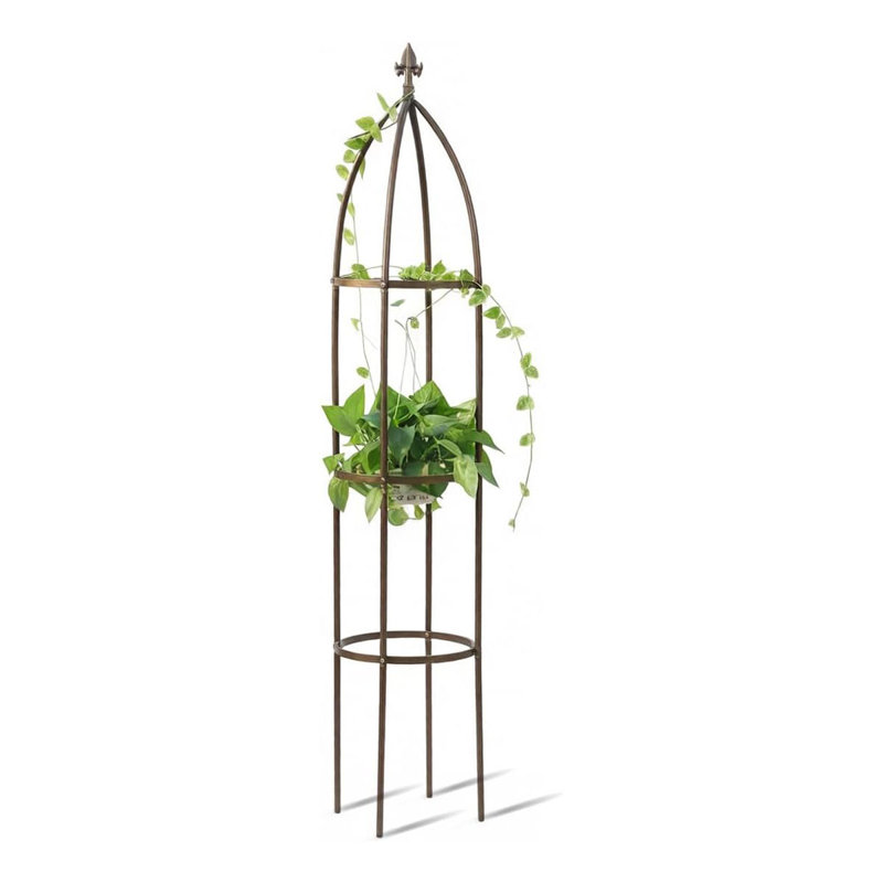 Support pour plante robuste 100% métallique avec treillis de jardin de 6,3 pieds de hauteur