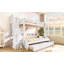 Lit simple superposé au dessus d'un lit double avec escalier de rangement, lit gigogne, tablettes de rangement, DEL et USB-1720330707
