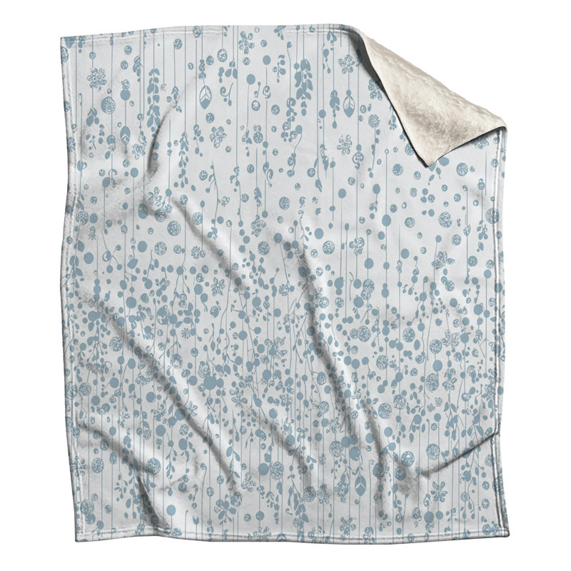 Jeté Floral, L 60 po x l 50 po, Bleu / blanc floral / abstrait