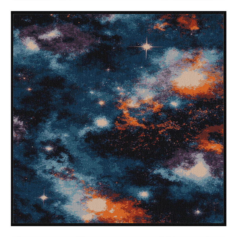 Tapis gris lavable à la machine, Carré 7 pi