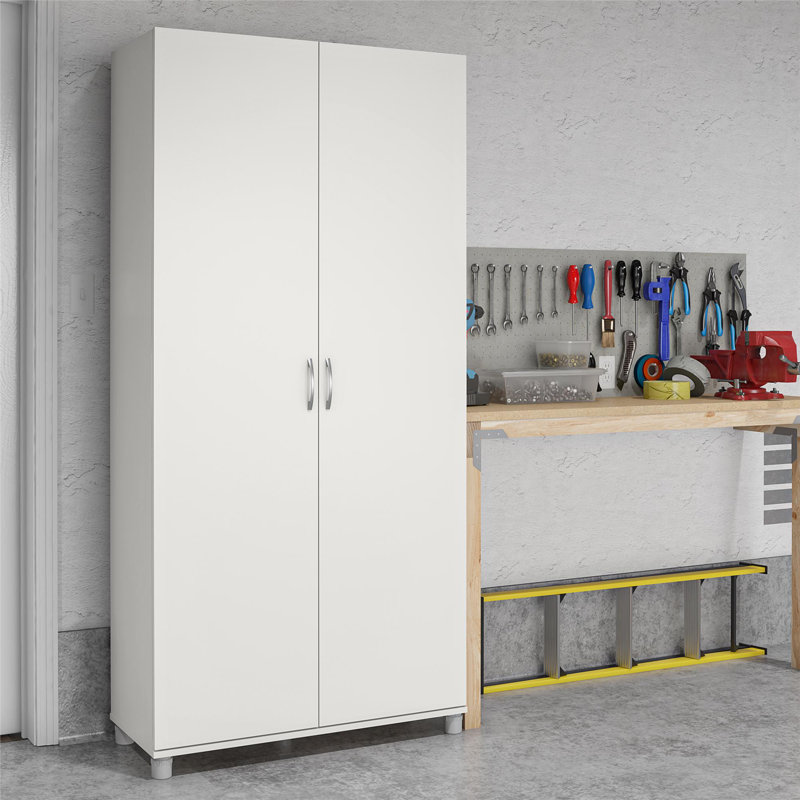Armoire de rangement l 36 po Aleg, Blanc