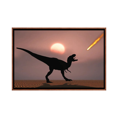 A Lone T-Rex Watches A Falling Asteroid That Will Bring About The Extinction Of All Dinosaurs by Mark Stevenson - Print on Canvas