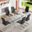 7-Piece Glass Top Dining Table Sets-1181495235-1181495234