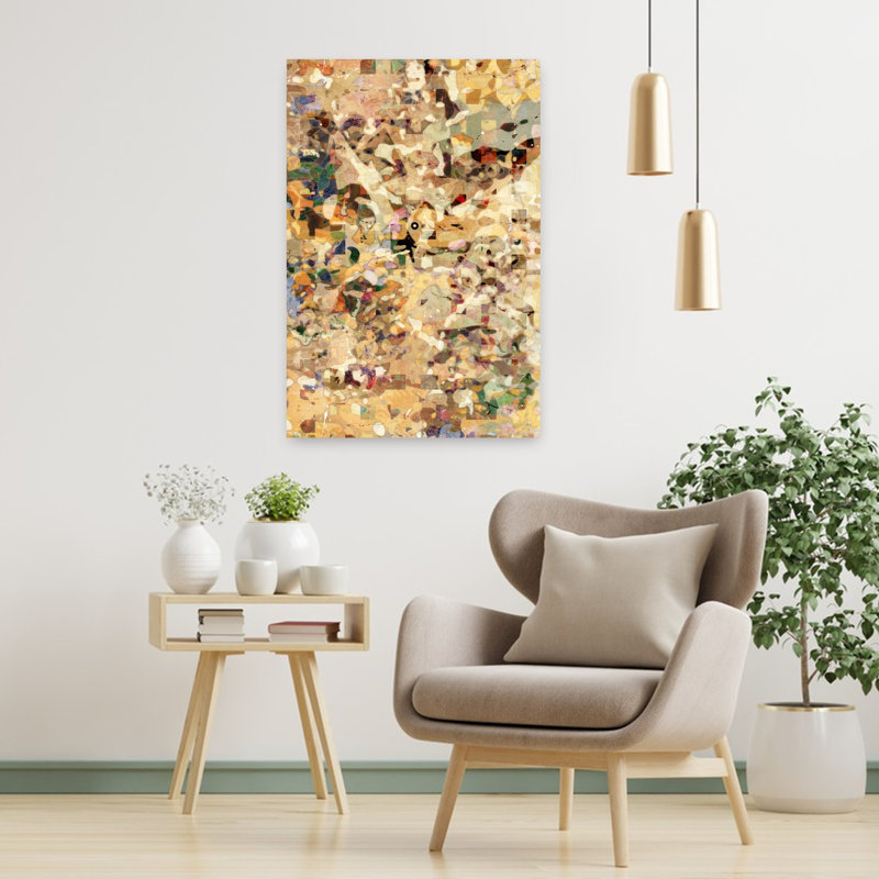 Art contemporain contemporain, paysage audacieux et coloré, H 36 po x l 24 po