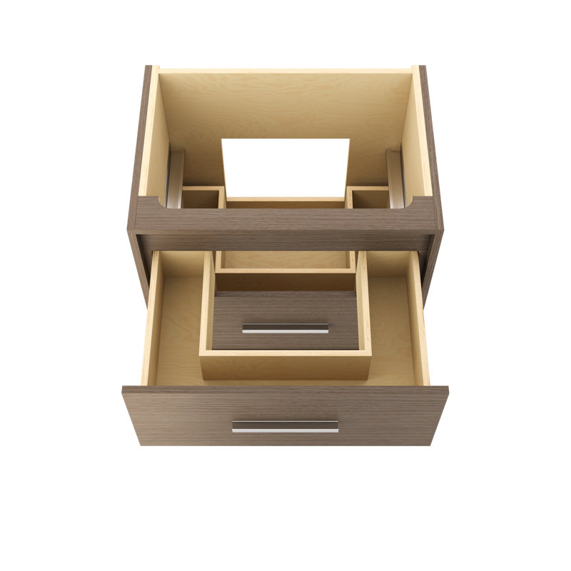 Rift White Oak Two-Drawer Single Bath Vanity, 30", Natural Weathered, Polished Chrome