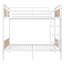 Lit superposé simple TG au-dessus de simple TG, lits superposés détachables industriels avec garde-corps pour adolescents, blanc