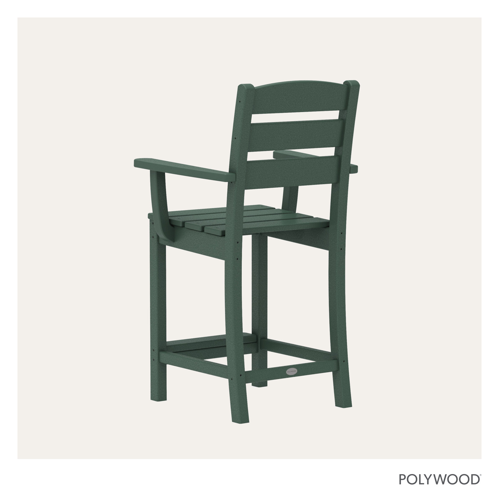 POLYWOOD® Lakeside Counter Patio Bar Stool, Green