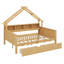 Lits plateforme Woodhouse avec DEL, tablettes de rangement, tiroirs et garde-corps-489242487