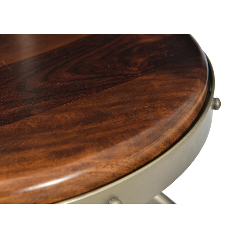 Orduna Swivel Upholstered Adjustable Height Counter Stool with Solid Wood Frame