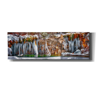 «Hanging Lake Colorado Winter Panorama» par Lena Owens, art mural sur toile, 36 po x 12 po