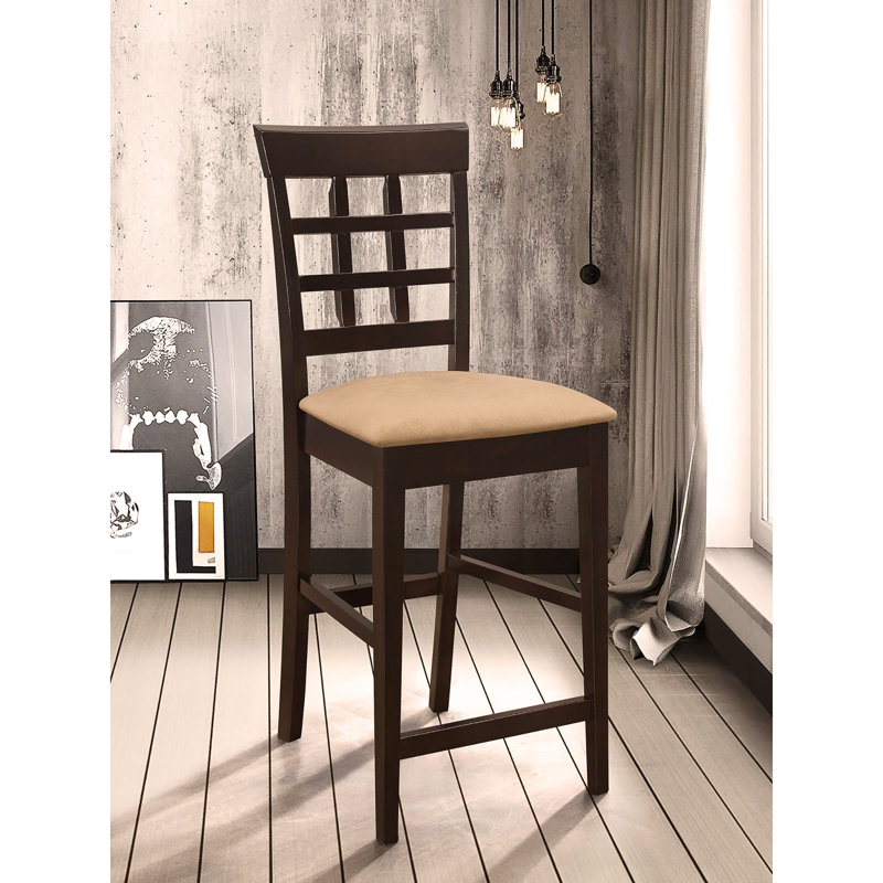 Tabourets à hauteur de comptoir beige et cappuccino (ensemble de 2)