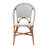 Billingslee Bali & Pari Genica Classic French Two-Tone Navy And White Weaving And Natural Rattan Bistro Chair